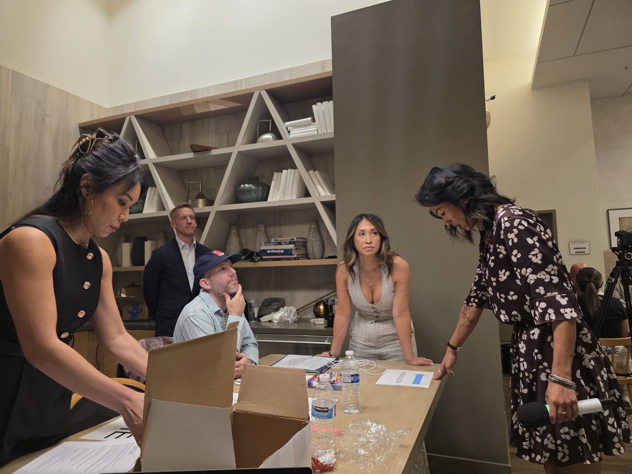 Samantha and her team setting up the workshop