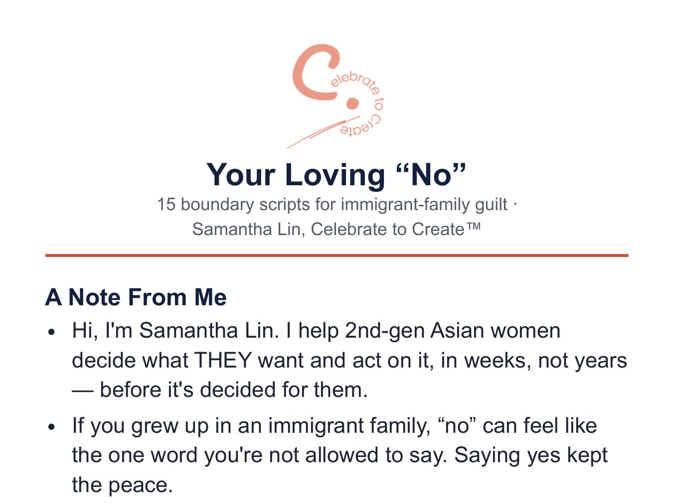 Cover of Your Loving “No”, 15 boundary scripts by Samantha Lin