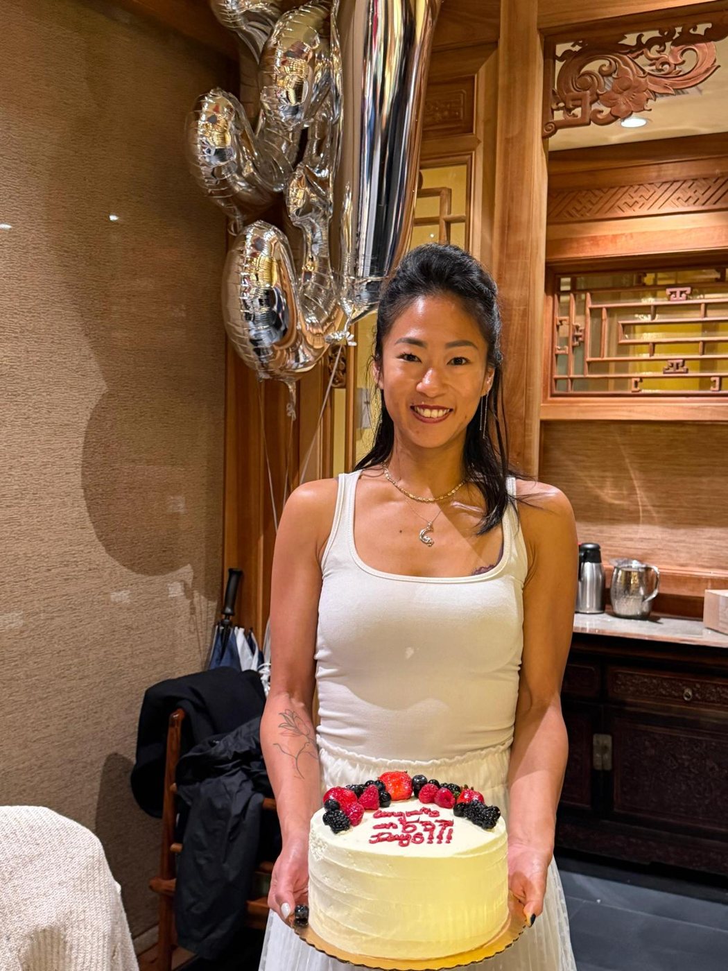 Samantha celebrating 555 days sober